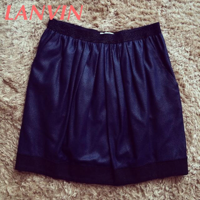 LANVIN en Bleu(ランバンオンブルー)のお買い得♡LANVINレザースカート レディースのスカート(ひざ丈スカート)の商品写真