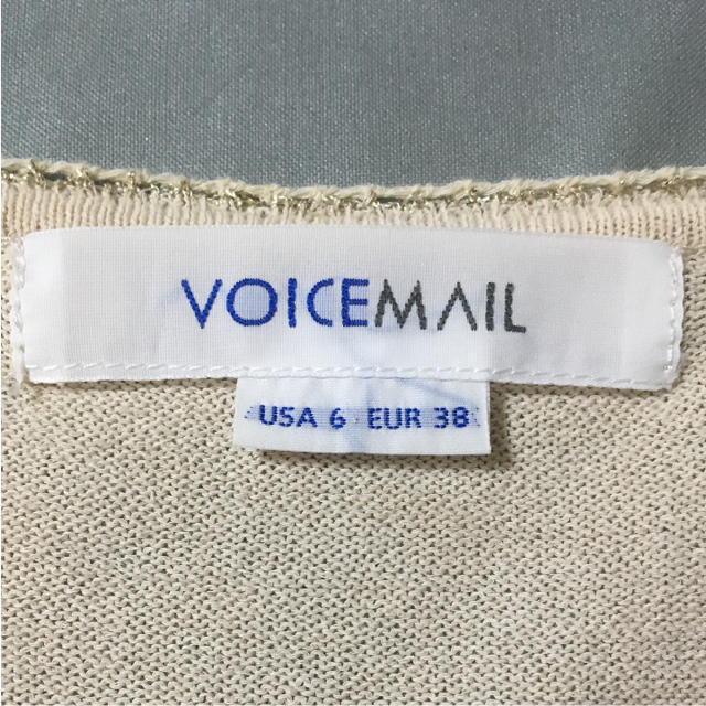 VOICEMAIL(ヴォイスメール)のVOICEMAIL ベージュ 半袖 カーディガン レディースのトップス(カーディガン)の商品写真