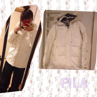 フィラ(FILA)のFILA＊ボードウェア＊ホワイト千鳥柄(ダウンジャケット)