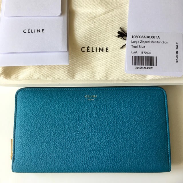 celine(セリーヌ)の新品未使用！セリーヌ☆ターコイズブルー 長財布 レディースのファッション小物(財布)の商品写真