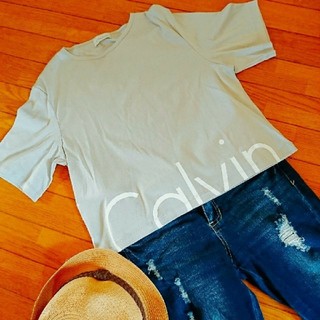カルバンクライン(Calvin Klein)のポッキリセール☆Calvin Klein tシャツ レディース グレー(Tシャツ(半袖/袖なし))