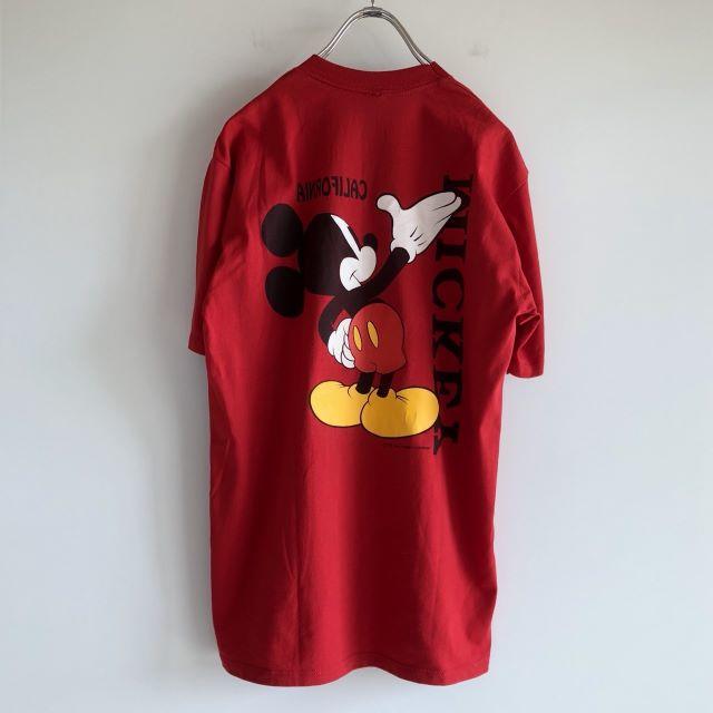 Disney(ディズニー)のKyon太様専用 10日までお取り置き 両面ミッキープリントTシャツ M 赤 レディースのトップス(Tシャツ(半袖/袖なし))の商品写真