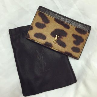 サンローラン(Saint Laurent)のYSL ハラコカードケース(名刺入れ/定期入れ)