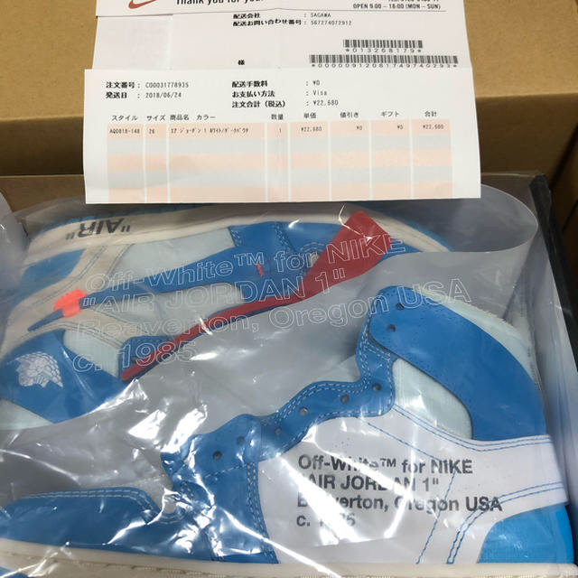 OFF-WHITE(オフホワイト)のNIKE off-White AIR Jordan 1 メンズの靴/シューズ(スニーカー)の商品写真