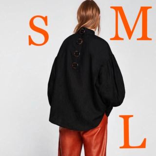 ザラ(ZARA)のZARA 新品 リネンボリュームトップス(シャツ/ブラウス(長袖/七分))