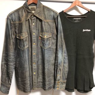 ジャックローズ(JACKROSE)のJACKROSE VINTAGE デニムシャツ＋五分袖Tシャツ セット(シャツ)