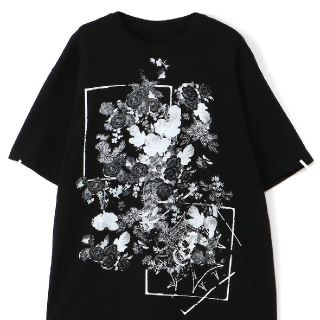 ヨウジヤマモト(Yohji Yamamoto)のYohji Yamamoto flowers and Skull T-shirt(Tシャツ/カットソー(半袖/袖なし))