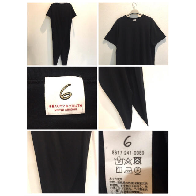 BEAUTY&YOUTH UNITED ARROWS(ビューティアンドユースユナイテッドアローズ)の6（roku）今期 18SS MUSUBI TEE / Tシャツ 黒  レディースのトップス(Tシャツ(半袖/袖なし))の商品写真