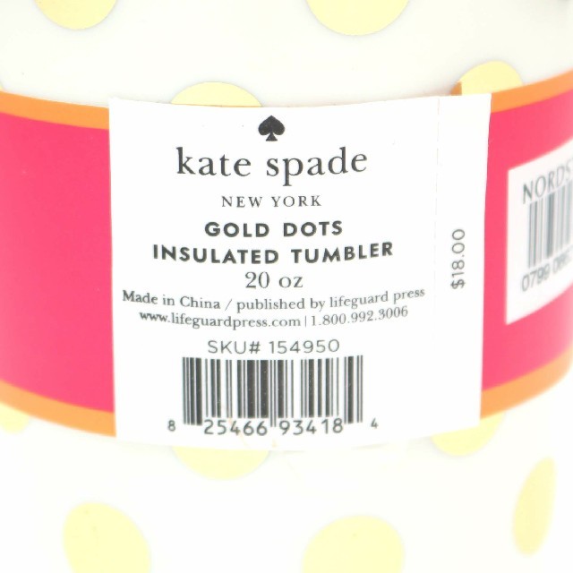 kate spade new york(ケイトスペードニューヨーク)の◇ケイトスペード◇ 【未使用品】 ゴールドドット タンブラー 690ml  インテリア/住まい/日用品のキッチン/食器(タンブラー)の商品写真