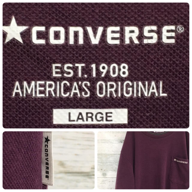 CONVERSE(コンバース)のCONVERSE 90s Tシャツ ワンポイントロゴ Lサイズ パープル メンズのトップス(Tシャツ/カットソー(半袖/袖なし))の商品写真