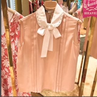 ミュウミュウ(miumiu)のmiumiu  ピンクリボン  ノースリーブ♡(シャツ/ブラウス(半袖/袖なし))