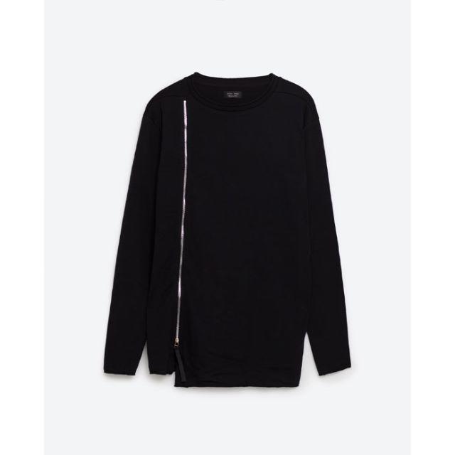 ZARA(ザラ)の新品ZARAman変形ロングZIPニットⅯ メンズのトップス(ニット/セーター)の商品写真