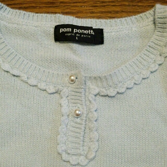 pom ponette(ポンポネット)のブルーニット　Lサイズ キッズ/ベビー/マタニティのキッズ服女の子用(90cm~)(その他)の商品写真