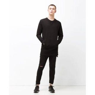 ラッドミュージシャン(LAD MUSICIAN)の新品ZARAmanレイヤードネック変形ロングスウエットS(スウェット)