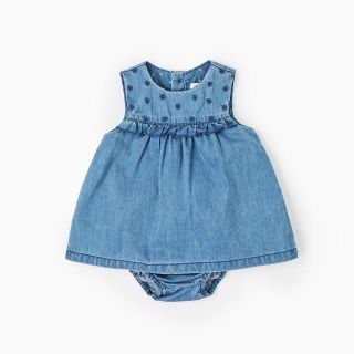 ザラキッズ(ZARA KIDS)のZARA baby デニムワンピース ブルマ付き セット(ワンピース)