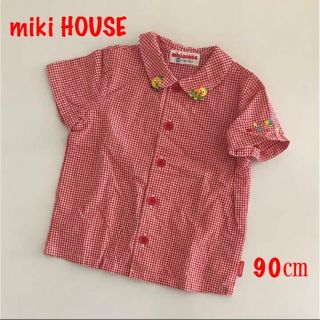 ミキハウス(mikihouse)のミキハウス  90㎝ 半袖シャツ ギンガムチェック (Tシャツ/カットソー)