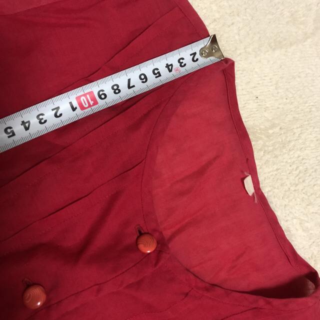 ehka sopo(エヘカソポ)の古着 レトロブラウス 赤 レディースのトップス(シャツ/ブラウス(半袖/袖なし))の商品写真