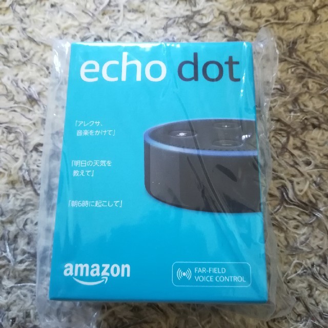 ECHO(エコー)のAmazon　Echo　Dot
新品未開封

ブラック スマホ/家電/カメラのオーディオ機器(スピーカー)の商品写真