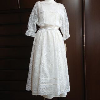 ガニーサックス(GUNNE SAX)のそら様 専用 Gunne Sax デッドストック 総レース ワンピース(ひざ丈ワンピース)