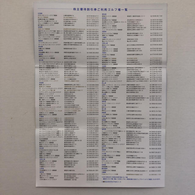 平和(HEIWA)株主優待割引券 ８枚 送料込 (〜2019.6.30) チケットの施設利用券(ゴルフ場)の商品写真