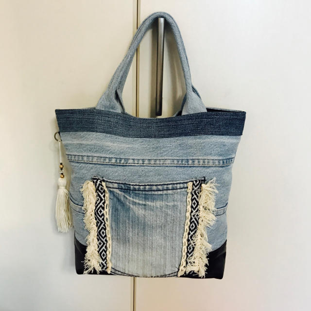 ハンドメイド ハンドバッグ デニム フリンジ | www.innoveering.net