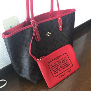 COACH - コーチ トートバッグ リバーシブル レッド 新品の通販 by