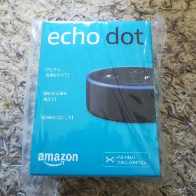 ECHO(エコー)のAmazon　Echo　Dot
新品未開封

ブラック スマホ/家電/カメラのオーディオ機器(スピーカー)の商品写真