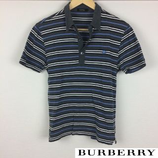 バーバリーブラックレーベル(BURBERRY BLACK LABEL)の美品 BURBERRY BLACK LABEL 半袖ポロシャツ グレー サイズ2(ポロシャツ)