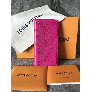 ルイヴィトン(LOUIS VUITTON)のルイ ヴィトン フォリオ ローズ ピンク マヒナ iPhone7 iPhone8(iPhoneケース)