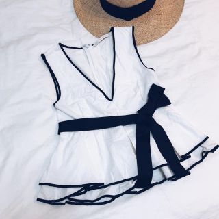 ザラ(ZARA)のZARA リボンtops(カットソー(半袖/袖なし))