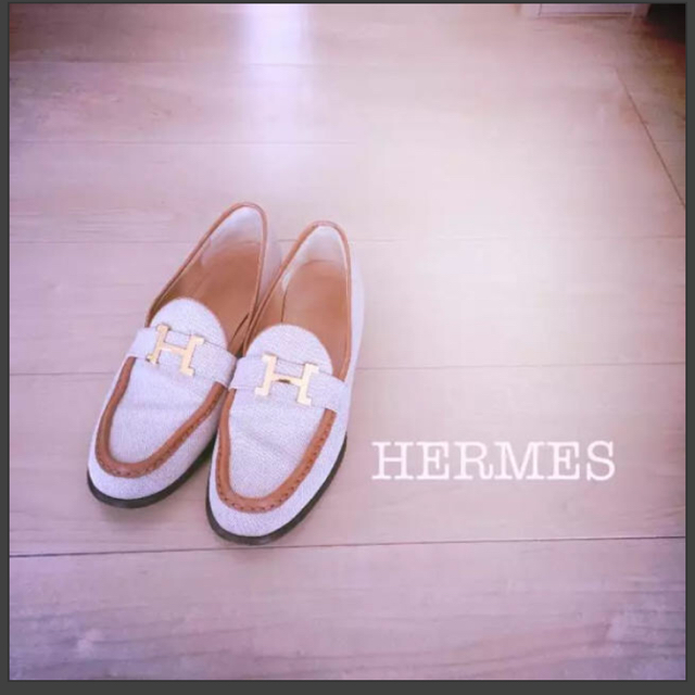 Hermes(エルメス)の【18万】Hermes エルメス キャンバス生地 ローファー レディースの靴/シューズ(ローファー/革靴)の商品写真