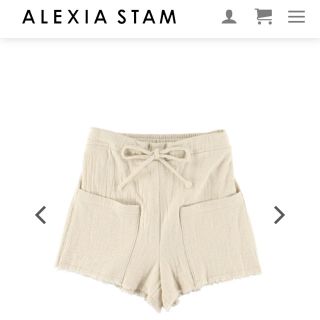 アリシアスタン(ALEXIA STAM)のCrinkle Cotton Gauze Shorts Ivory(ショートパンツ)