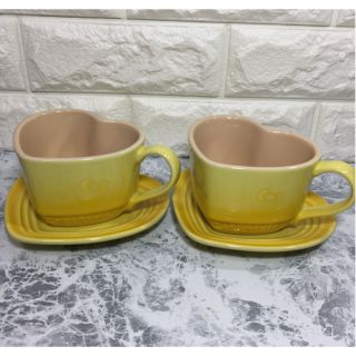 ルクルーゼ(LE CREUSET)のルクルーゼ×ハローキティ カップ&ソーサー 35thカラー イエロー  未使用品(食器)