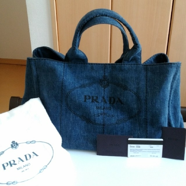 美品　PRADA　デニム　カナパ　トートバッグトートバッグ