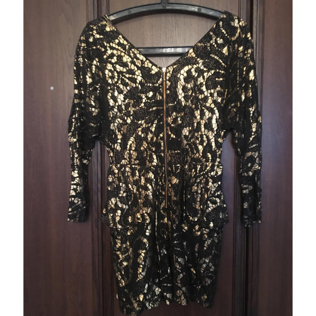 ゴールドミニドレス レディースのフォーマル/ドレス(ミニドレス)の商品写真