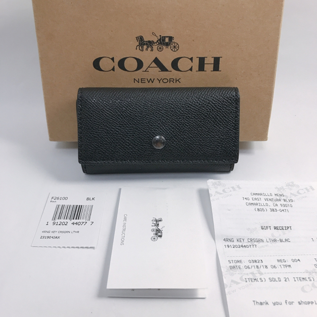 COACH(コーチ)の新品！COACH 　レザー　キーケース　Black/CM メンズのファッション小物(キーケース)の商品写真
