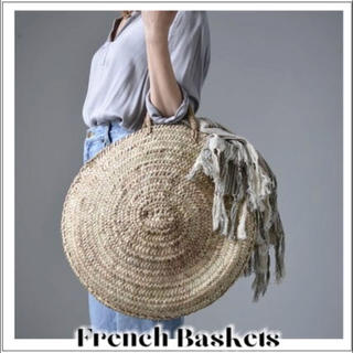 French Basket  丸カゴバッグＬ(かごバッグ/ストローバッグ)