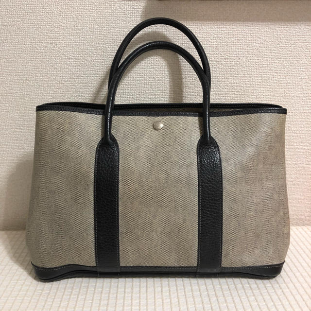 2302-72|エルメス ガーデンパーティMM トワルアッシュ トートバッグ