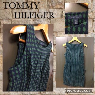 トミーヒルフィガー(TOMMY HILFIGER)のトミーヒルフィガー ノースリーブワンピース 超ストレッチ 定価\19440 美品(ひざ丈ワンピース)