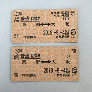ジェイアール(JR)の京都大阪 普通切符(鉄道乗車券)