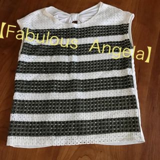 ファビュラスアンジェラ(Fabulous Angela)の【Fabulous Angela】バックリボン風デザイン★ボーダーブラウス(シャツ/ブラウス(半袖/袖なし))