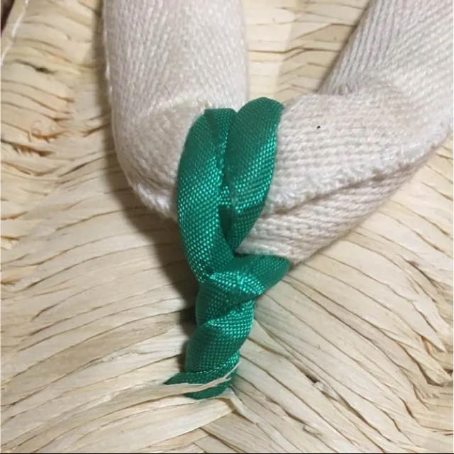 日本製手編み草履 緑鼻緒【特々大】 メンズの靴/シューズ(下駄/草履)の商品写真