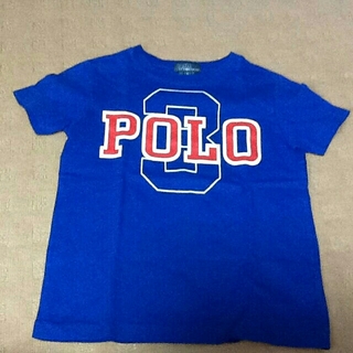 ポロラルフローレン(POLO RALPH LAUREN)のポロラルフローレン  Tシャツ ブルー ロゴ柄 サイズ6 匿名配送(Tシャツ/カットソー)