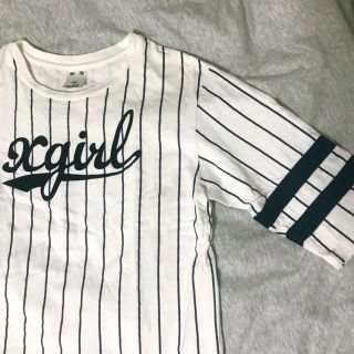 エックスガール(X-girl)のx-girl ストライプ Baseball TEE(Tシャツ(半袖/袖なし))