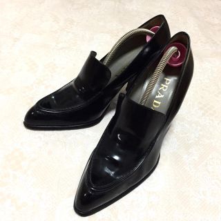 プラダ(PRADA)の正規品 プラダ パンプス シューズ ローファー チャンキーヒール ブラック 黒(ハイヒール/パンプス)