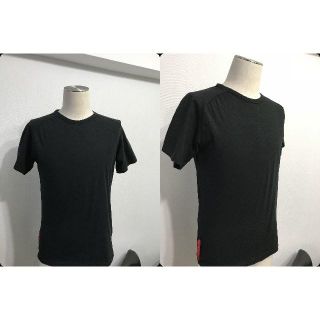 プラダ(PRADA)の●送料込●プラダスポーツ黒ストレッチ材混合ロンTシャツ赤タグ背ジップポケ良美(Tシャツ/カットソー(半袖/袖なし))