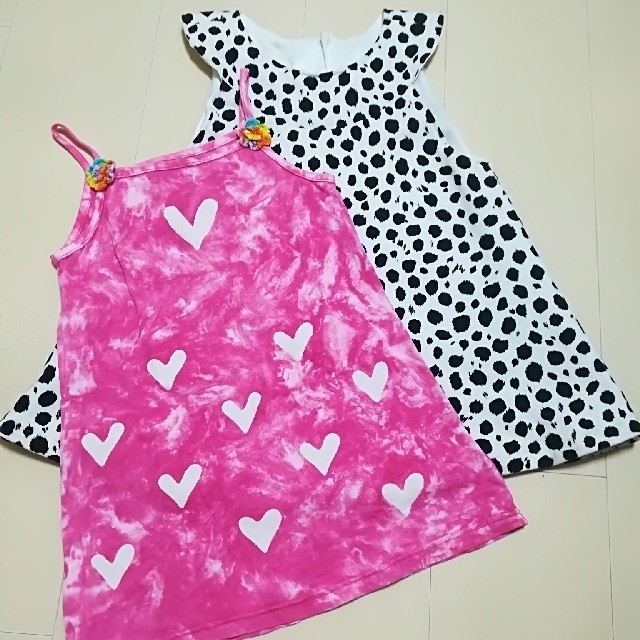 BARU 100cm ピンク ワンピース 他１枚 キッズ/ベビー/マタニティのキッズ服女の子用(90cm~)(ワンピース)の商品写真