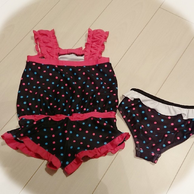 水着 ドット size100 キッズ/ベビー/マタニティのキッズ服女の子用(90cm~)(水着)の商品写真