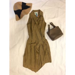 マックスマーラ(Max Mara)のマックスマーラ ワンピース 麻 シルク サイズ 38(ひざ丈ワンピース)