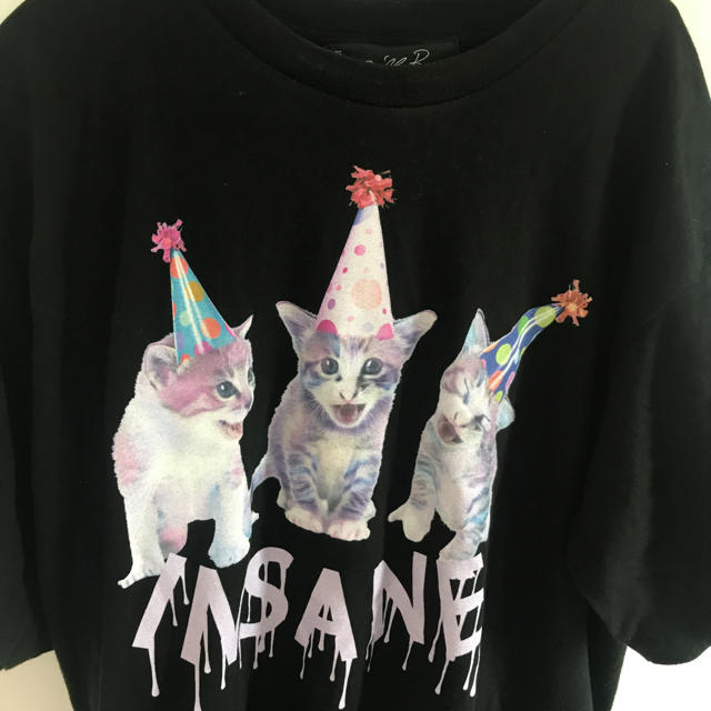 MILKBOY(ミルクボーイ)の MILKBOY  ねこ CAT 限定 BIG Tシャツ INSANE ブラック レディースのトップス(Tシャツ(半袖/袖なし))の商品写真